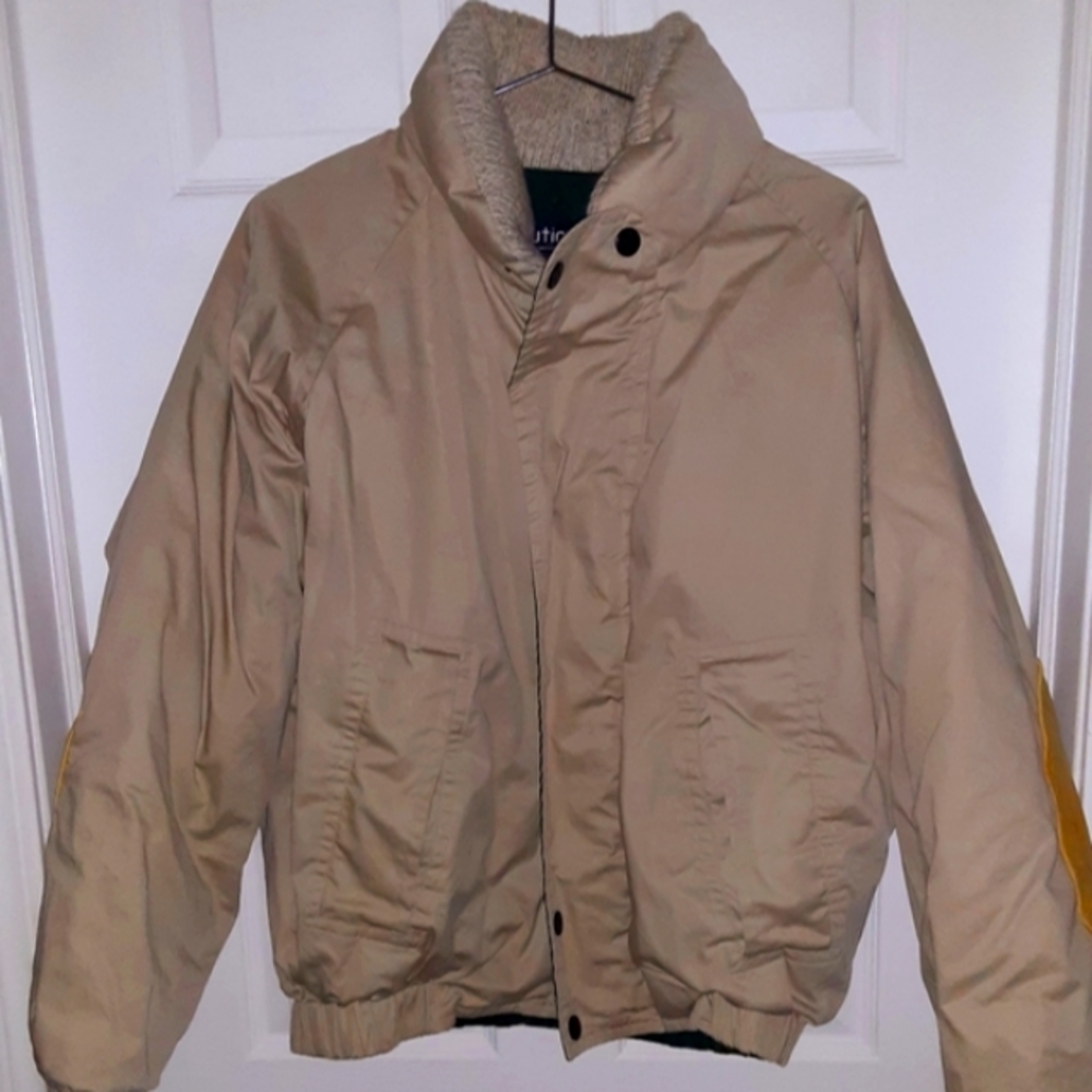 Nautica Down Jacket w/ Leather Elbow Patches Large